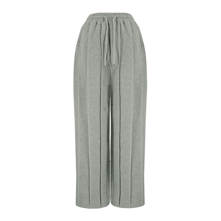 Damen lässige Plissee-Hose mit elastischem Bund Drune