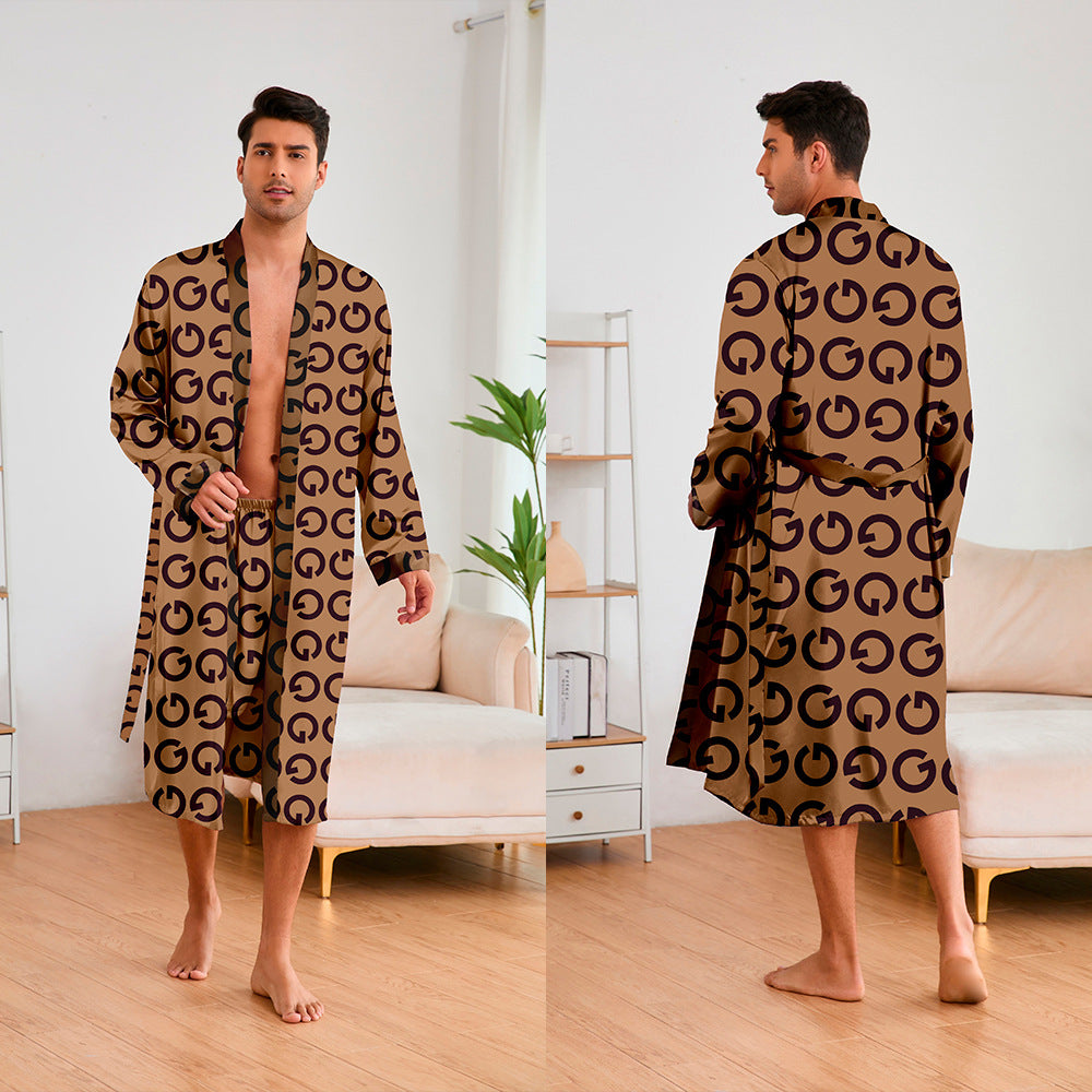 Herren Kimono mit modernem Muster und Gürtel – Drune