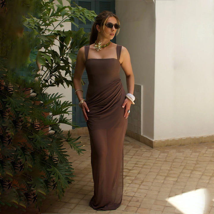 Damen Maxikleid mit elegantem Wickeldesign und verführerischem Schlitz Drune