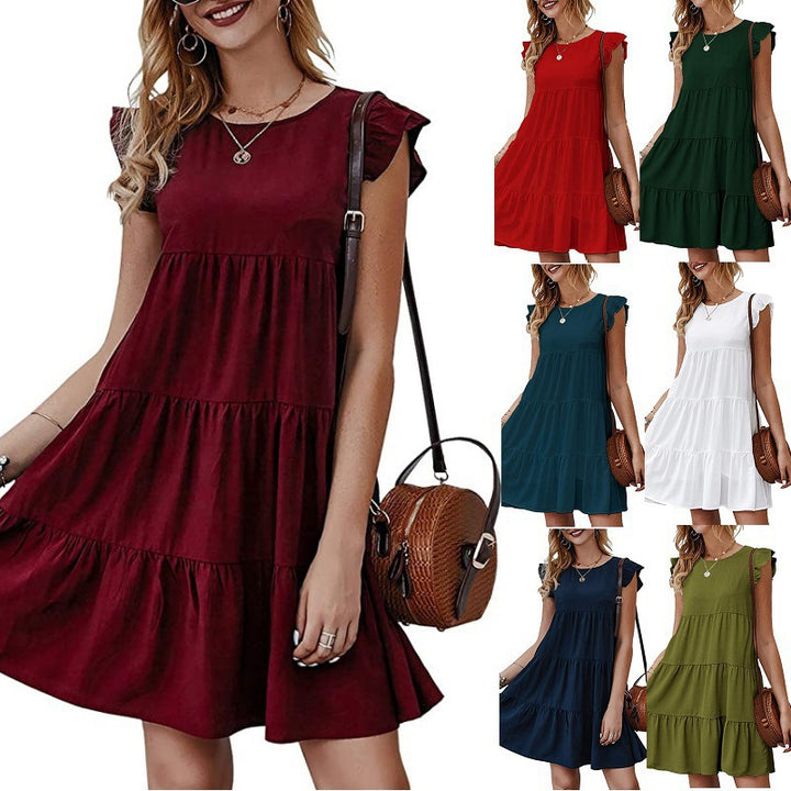 Damen Sommerkleid mit Rüschendetails und lässigem Schnitt Drune