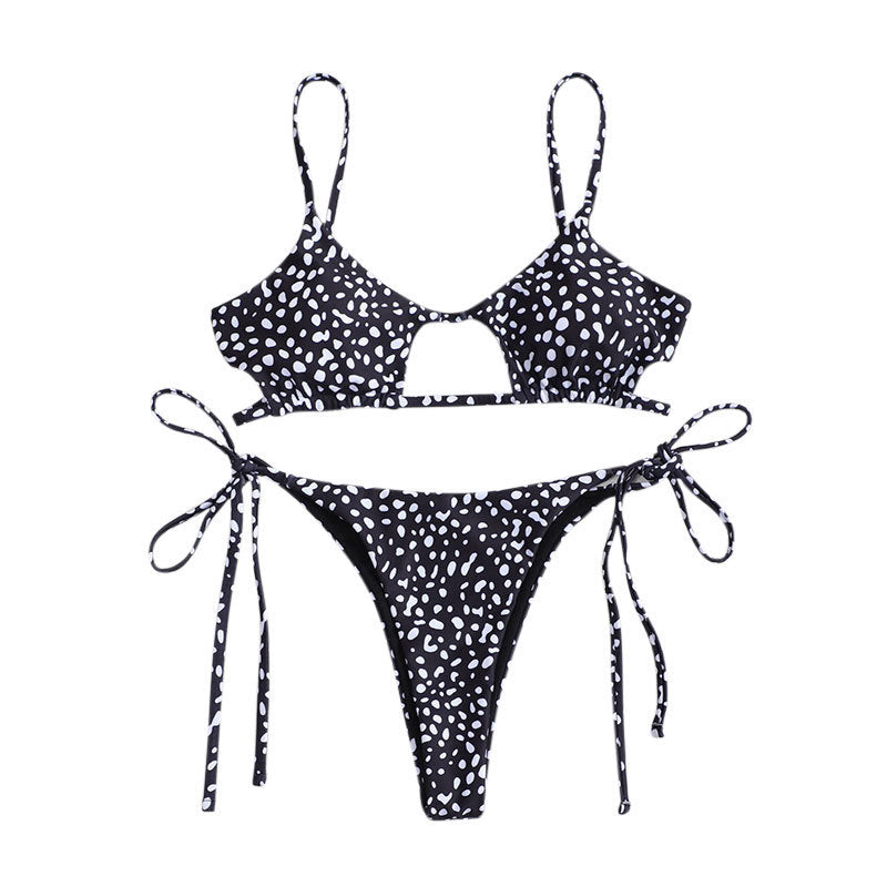 Damen Triangel-Bikini-Set mit asymmetrischem Schnitt und verspieltem Design Drune