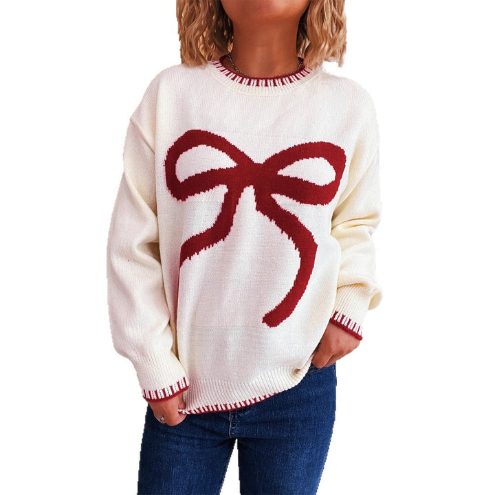 Damen Strickpullover mit verspieltem Schleifenmotiv und elegantem Abschluss Drune