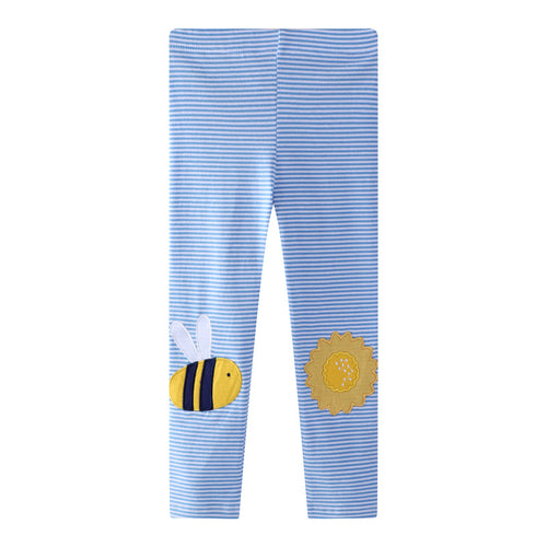 Mädchen Leggings mit buntem Bienen- und Sonnenmotiv Drune