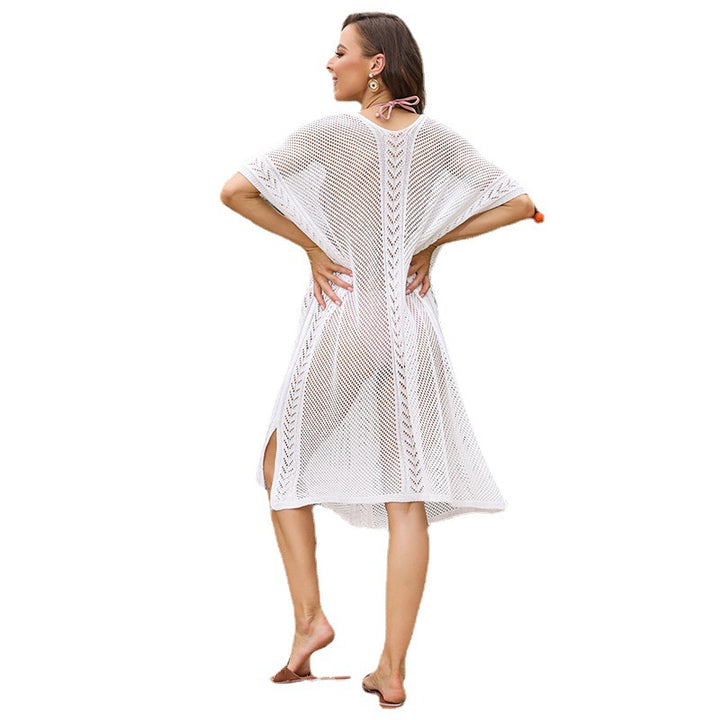 Damen eleganter durchsichtiger Häkel-Strandüberwurf Drune
