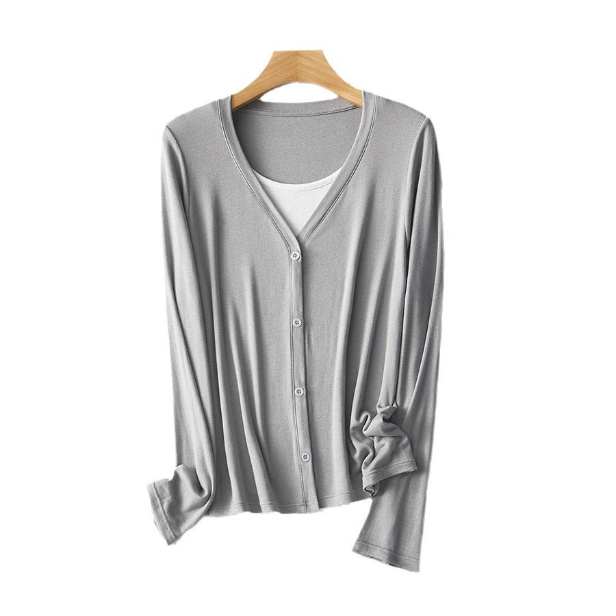 Damen Leichtgewicht Langarm Button-Up Cardigan Drune