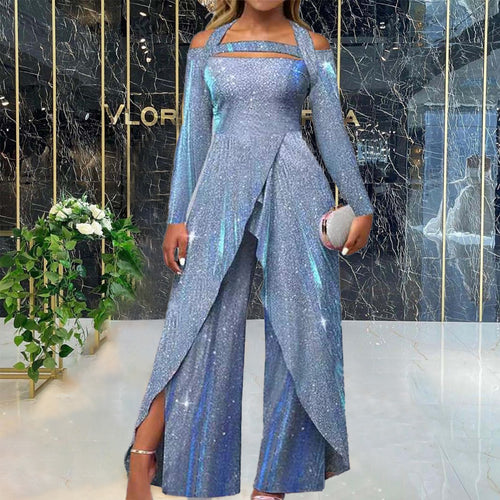 Damen Glamouröser Jumpsuit mit schimmerndem Paillettenbesatz und eleganten Cut-Outs Drune
