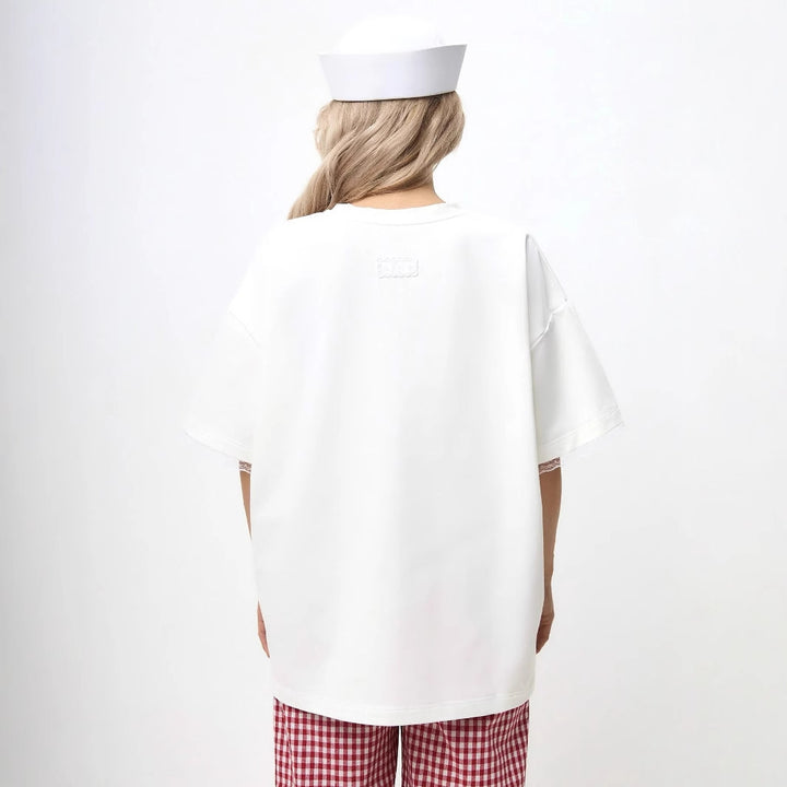 Damen Casual Oversize-Bluse mit Spitzenärmelbindung und lässigem Design Drune