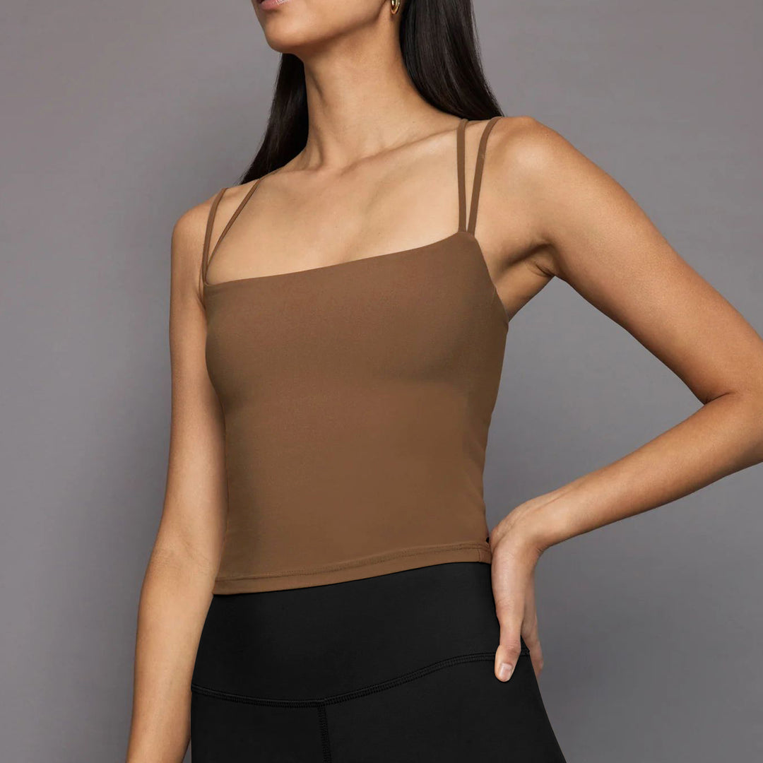 Damen Spaghettiträger Top mit eleganter Silhouette und figurformendem Schnitt Drune