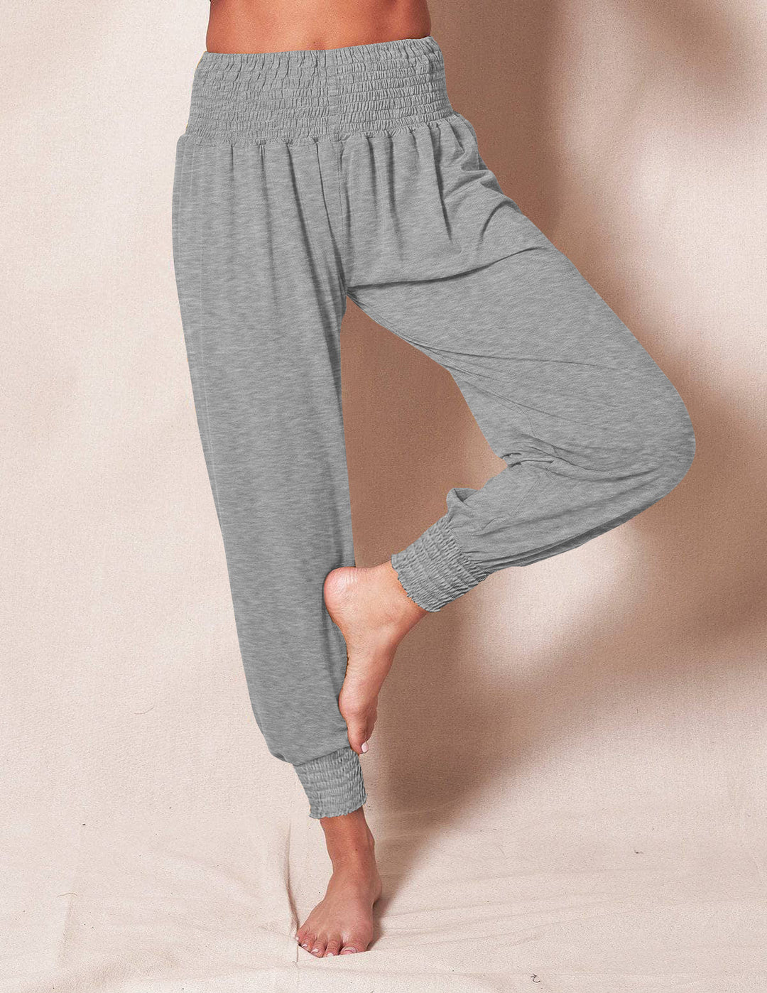 Damen luftige Freizeithose mit elastischem Bund und schmalem Beinabschluss Drune