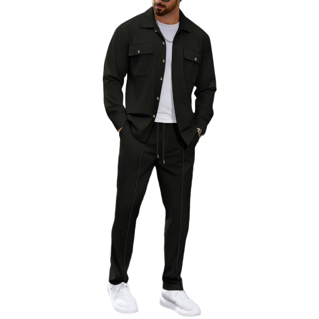 Herren modisches Freizeitanzug mit strukturierter Jacke und bequemer Hose Drune