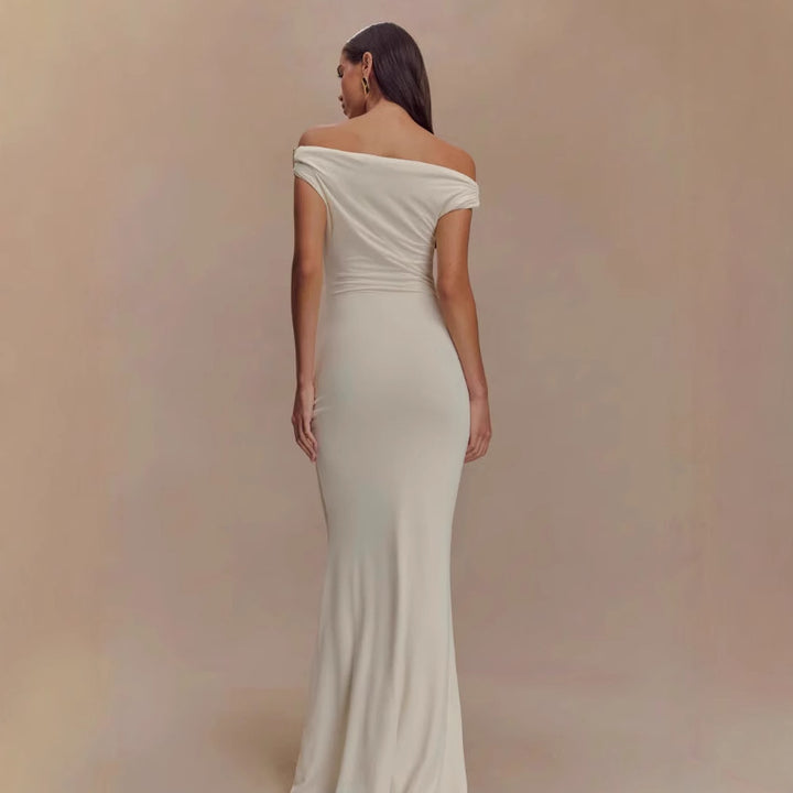 Damen Elegantes Off-Shoulder-Maxi-Kleid im luxuriösen Schnitt Drune
