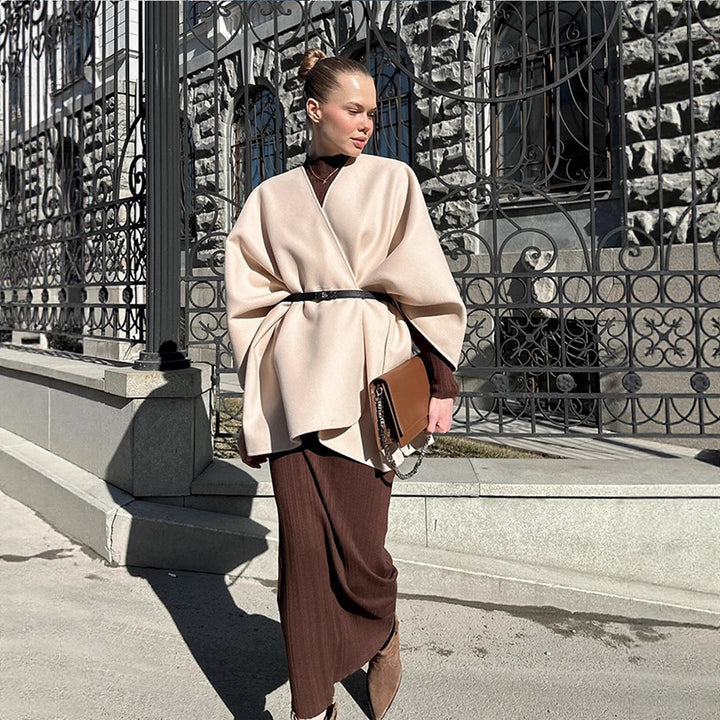 Damen modische Capeshirt mit asymmetrischem Design Drune