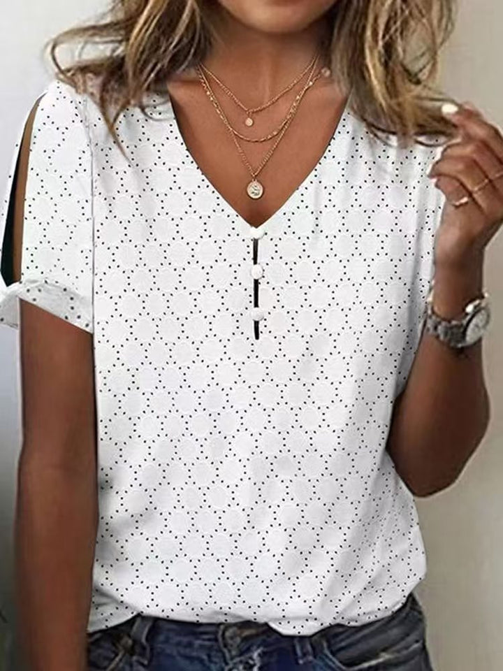 Damen Glitzernde V-Pullover Bluse Drune