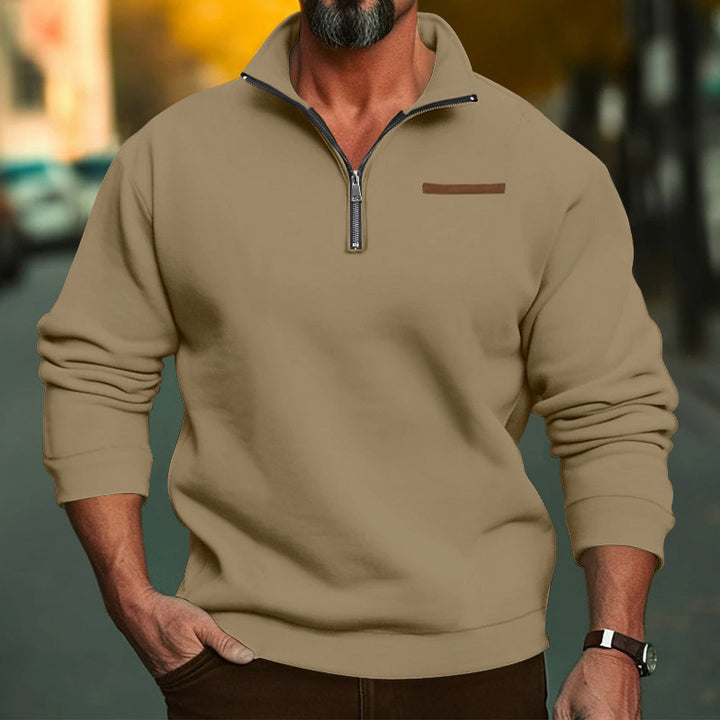 Herren sportlicher Pullover mit halbem Reißverschluss und hochwertigem Stoff Drune