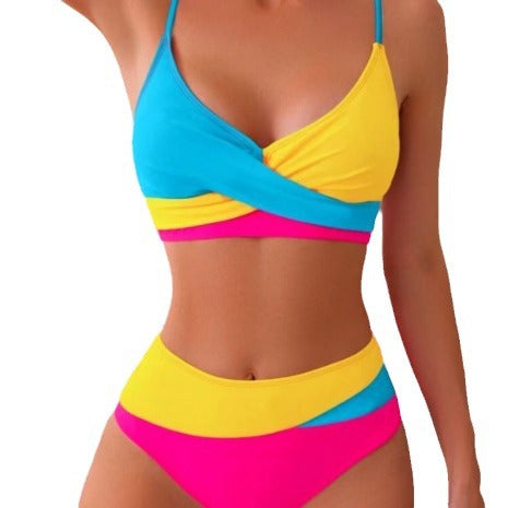 Damen Bikini-Set mit modischem Wickeldesign und hohem Taillenslip Drune