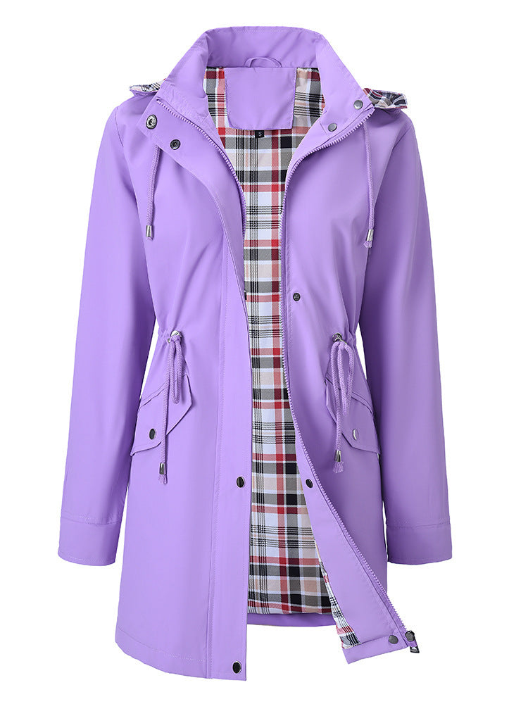 Damen Übergangsjacke mit verstellbarem Bund und einladendem Karomuster Drune