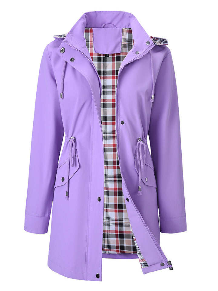 Damen Übergangsjacke mit verstellbarem Bund und einladendem Karomuster Drune