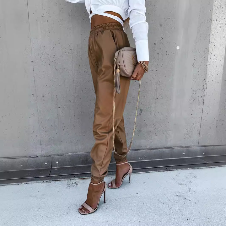 Damen trendige Cropped-Bluse mit Knoten Drune