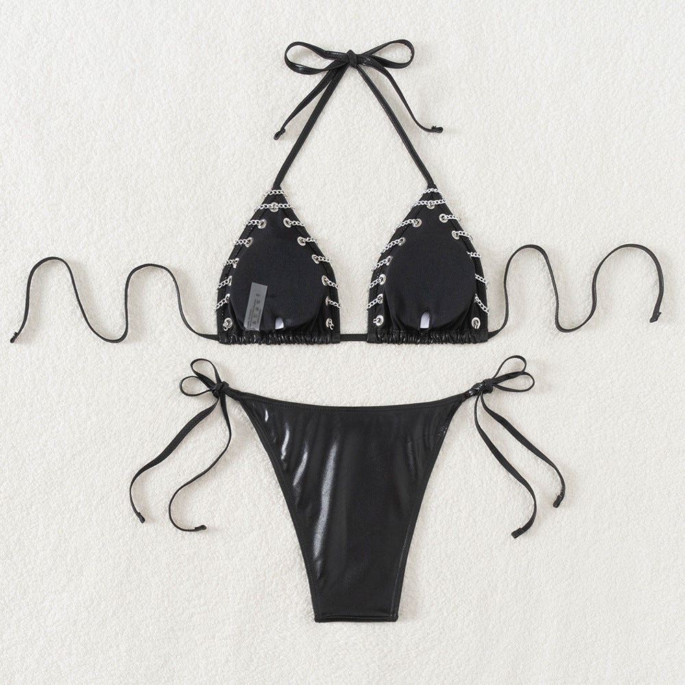 Damen verführerischer Triangel-Bikini mit detailverliebten Akzenten Drune