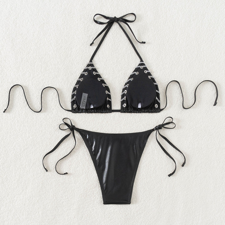 Damen verführerischer Triangel-Bikini mit detailverliebten Akzenten Drune
