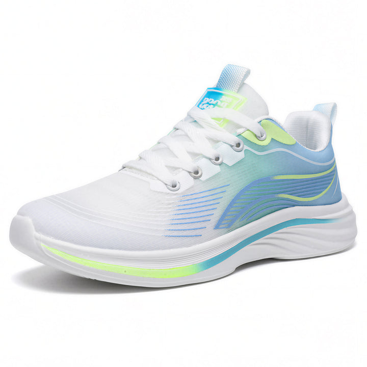 Unisex nan leichtgewichtiger Komfort-Running-Sneaker mit nahtlosem Mesh-Obermaterial, gepolstertem Fersenkragen und stoßabsorbierender Wellen-EVA-Sohle Drune