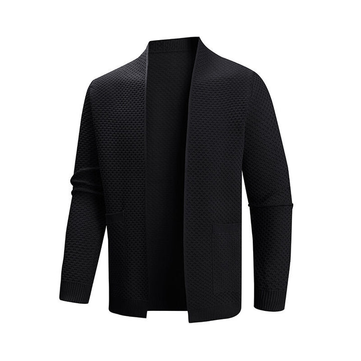 Herren Strickjacke mit offenem Kragen Drune