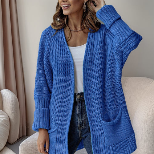 Damen Strickjacke mit tiefem V-Ausschnitt und praktischen Taschen Drune
