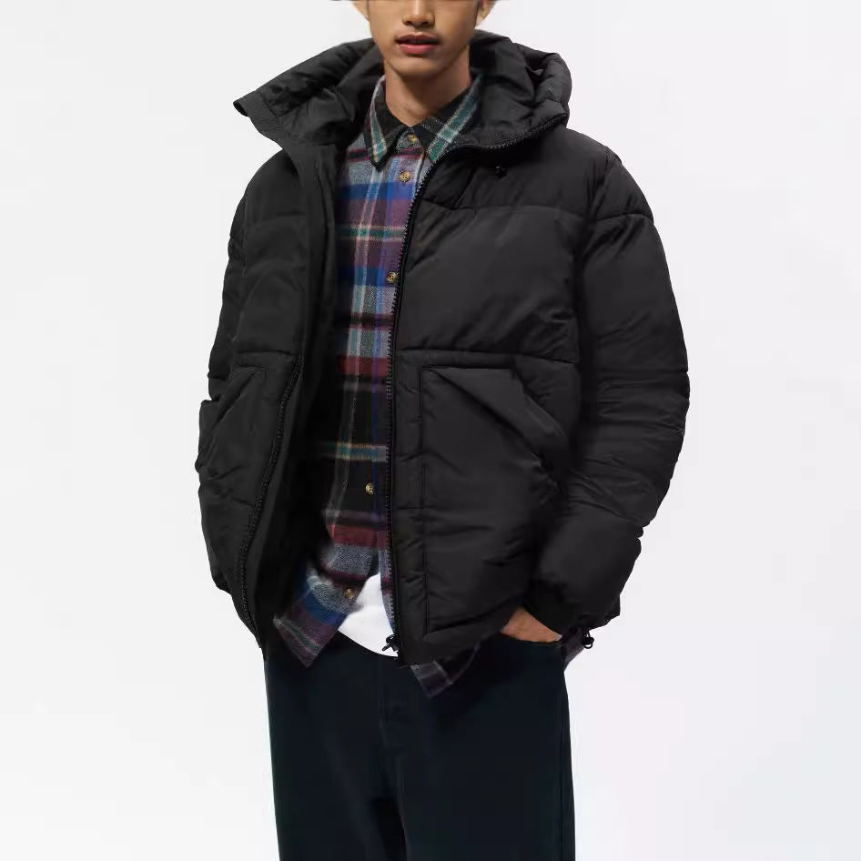 Herren gesteppte Winterjacke mit Kapuze und großzügigen Taschen Drune