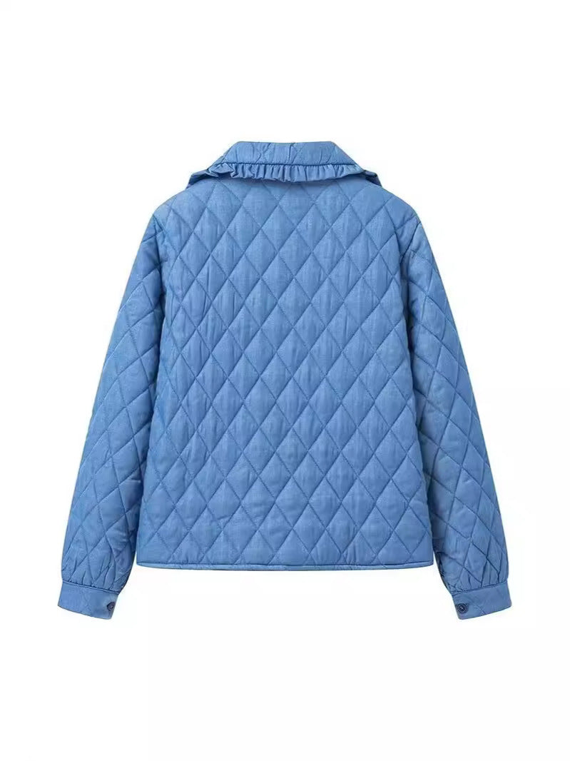 Damen Steppjacke mit großem Kragen und praktischen Taschen Drune