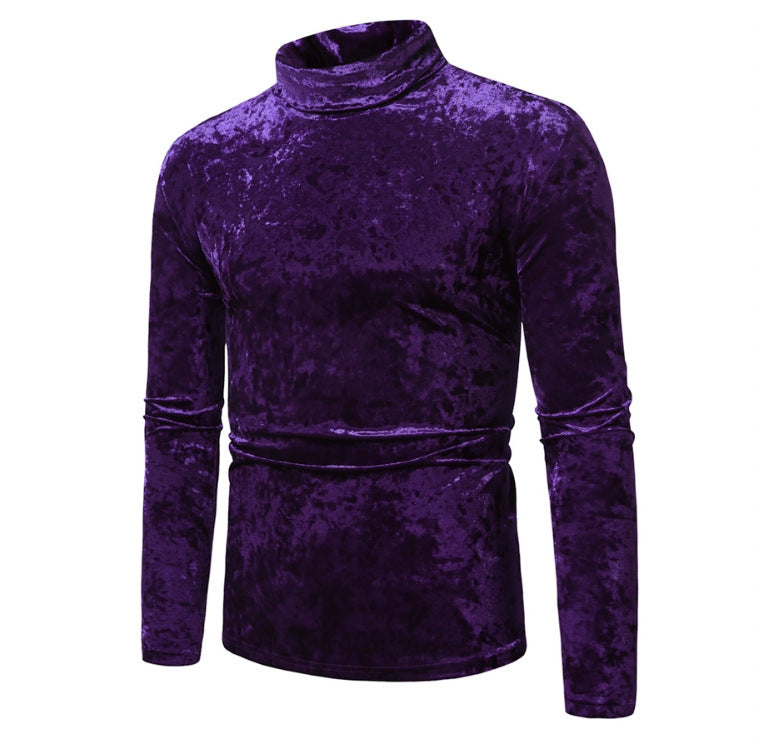 Herren eleganter Rollkragenpullover aus Samt Drune