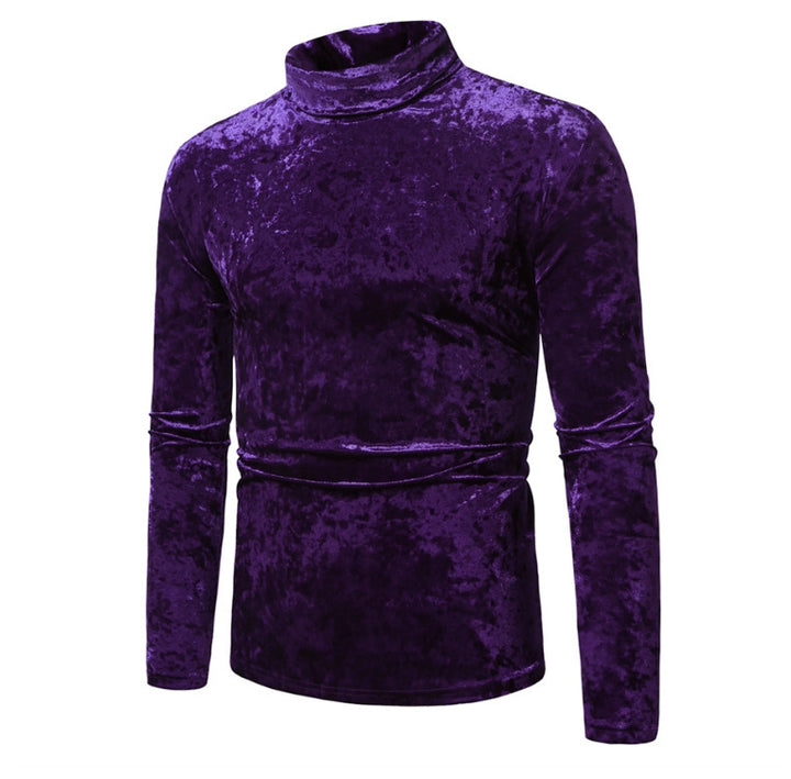 Herren eleganter Rollkragenpullover aus Samt Drune