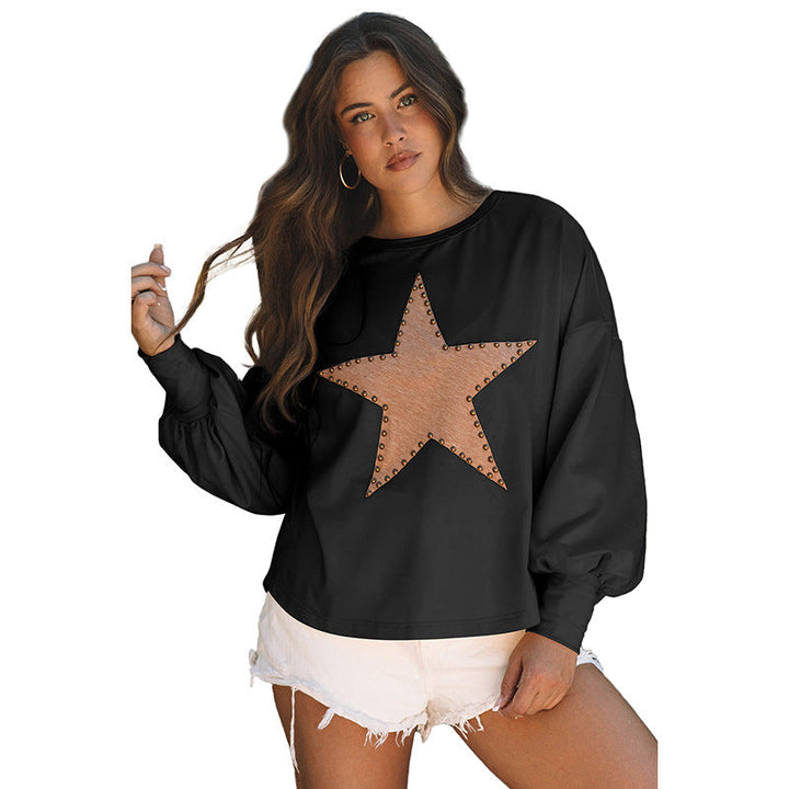 Drune | Sweatshirt - Lockerer Schnitt - Sternchen Detail - Weiches Baumwollgefühl - Lange Ärmel