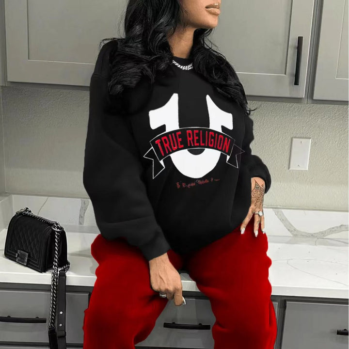 Damen Sportliches Sweatshirt- und Jogginghose-Set Drune