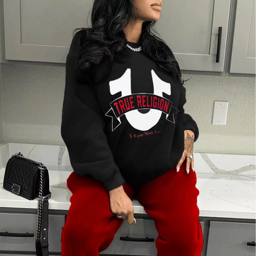 Damen Sportliches Sweatshirt- und Jogginghose-Set Drune