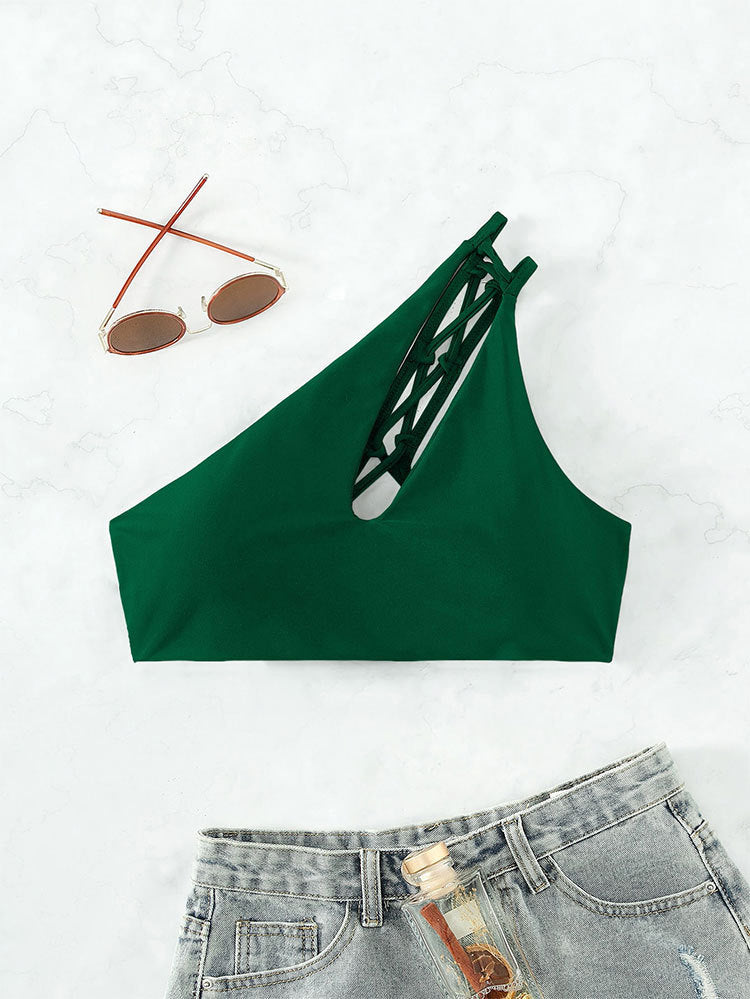 Damen Einseitiger Bikini-Top mit kreativem Schnitt Drune