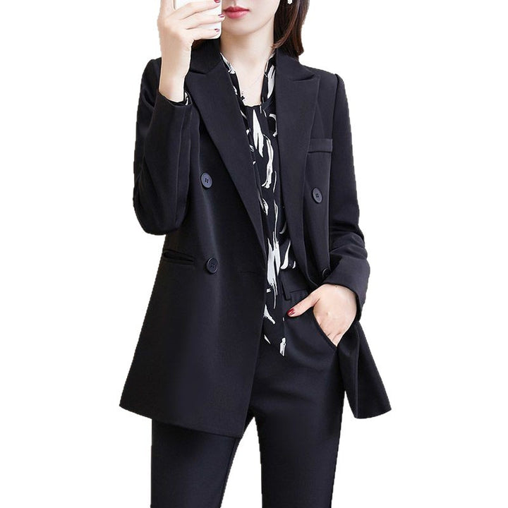 Damen Eleganter Doppelreiher Blazer Drune
