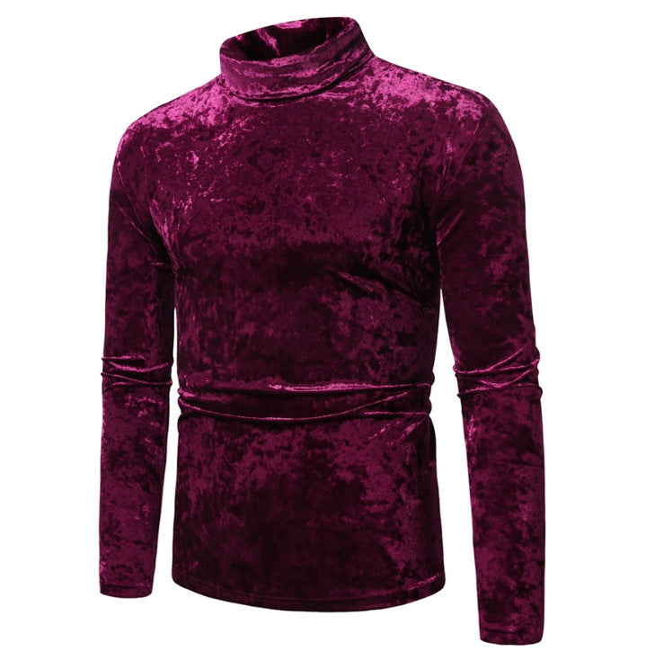 Herren eleganter Rollkragenpullover aus Samt Drune