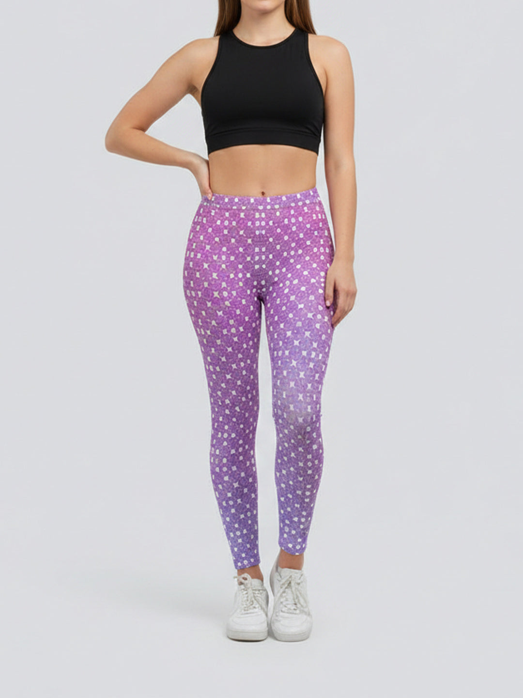 Damen Sportleggings mit stylischem Sternen-Design und hohem Bund Drune