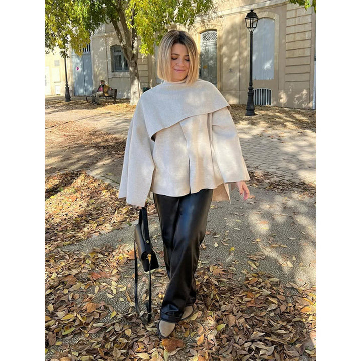Damen Elegante Kapuzenjacke mit innovativem Schnitt und großzügigen Ärmeln Drune