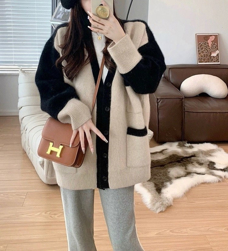 Damen Strickcardigan mit dekorativem Schnitt und praktischen Taschen Drune