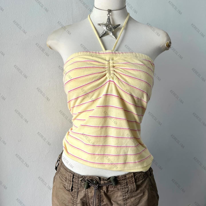 Damen gestreiftes Bandeau-Top Drune