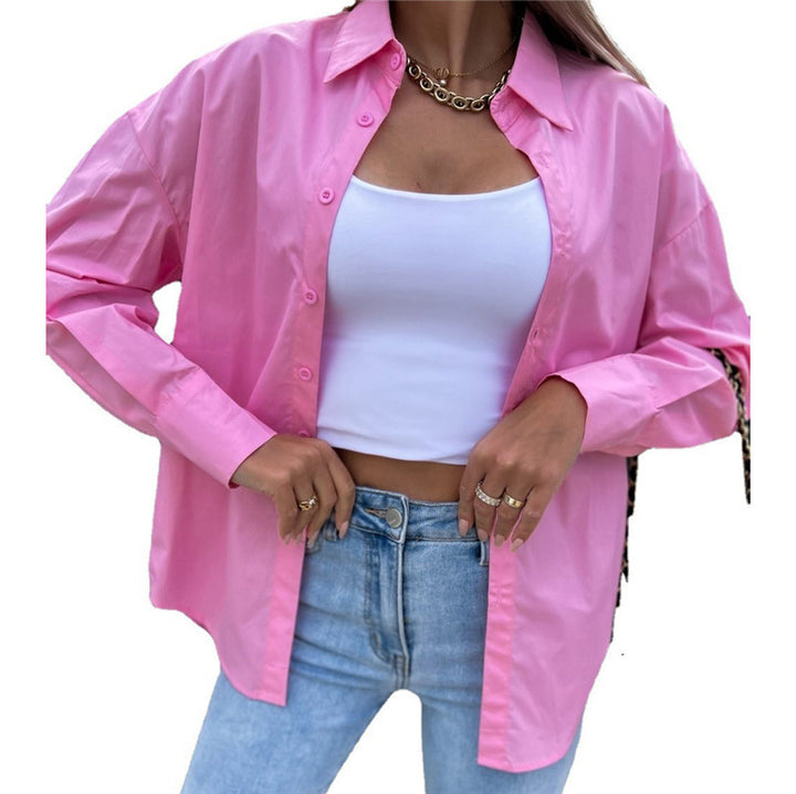 Damen Oversized Hemdbluse aus leichtem Baumwollmix mit knopflosem Design Drune