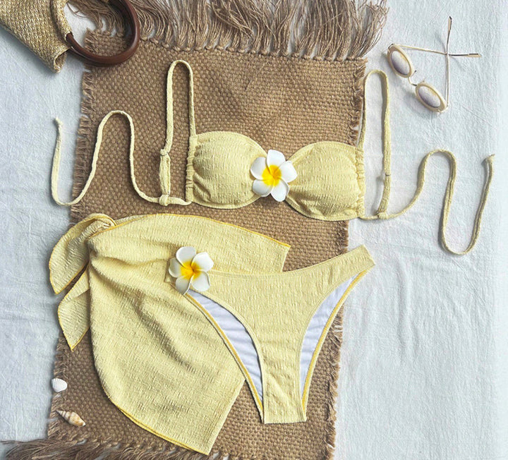 Damen Bandeau-Bikini-Set mit elegantem Wickelrock Drune
