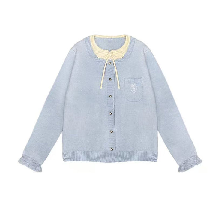 Damen Strickjacke mit dekorativen Knöpfen und hochwertiger Stickerei Drune