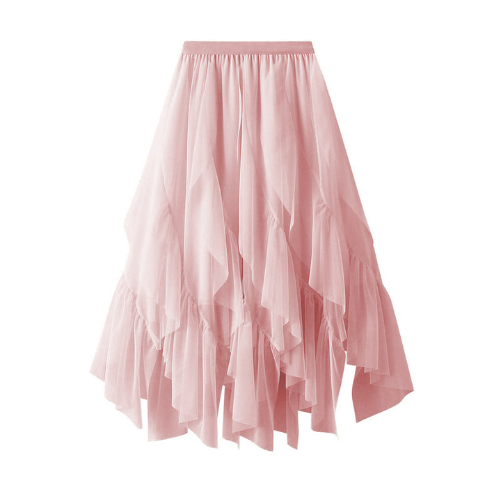 Damen Voluminöser Tüllrock mit asymmetrischem Saum und mehrlagigem Design Drune