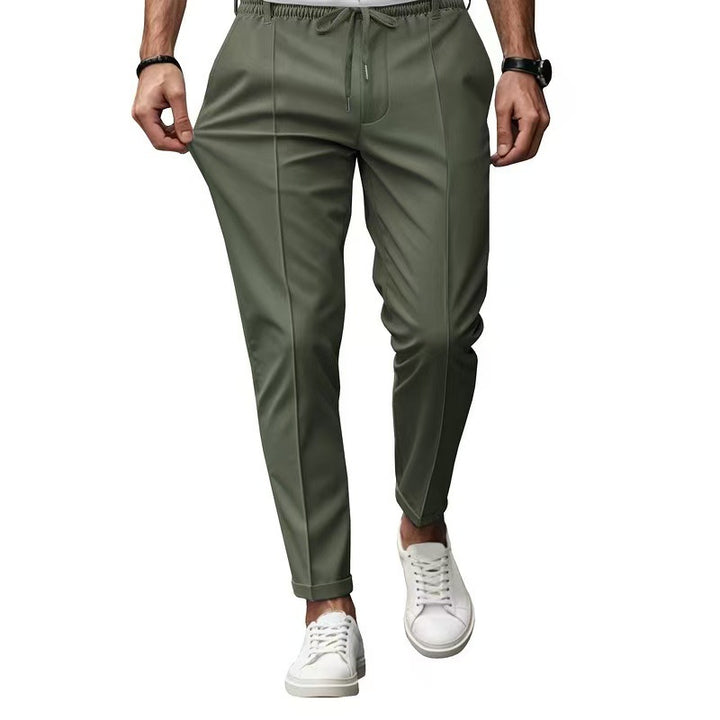 Herren elegante Freizeit-Hose mit elastischem Bund und seitlichen Eingrifftaschen Drune