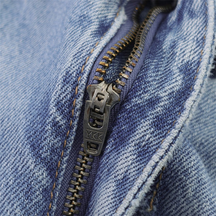 Damen Weite Jeanshose im lässigen Schnitt mit seitlichen Schlitzen Drune