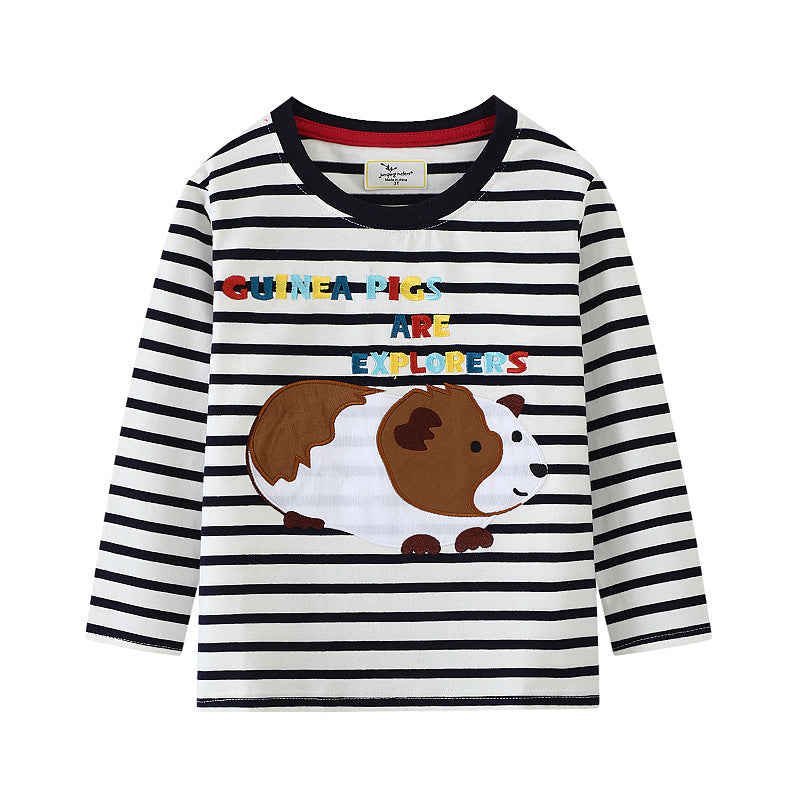 Jungen Langarmshirt mit Baumwollstoff und niedlichem Meerschweinchen-Motiv Drune