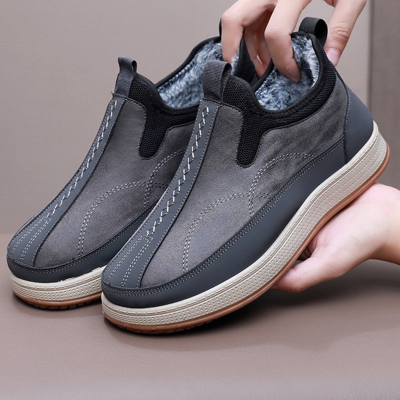 Damen Bequeme Winter-Slipper aus Lederimitat mit warmem Innenfutter Drune