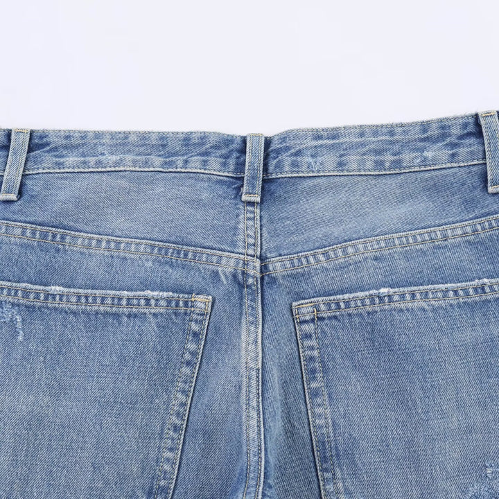 Damen Flared Jeans mit Destroyed-Effekten und Fransenabschlüssen Drune